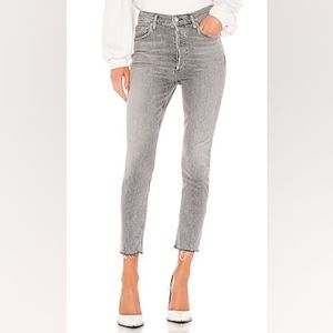 Agolde nico high rise skinny jeans grey